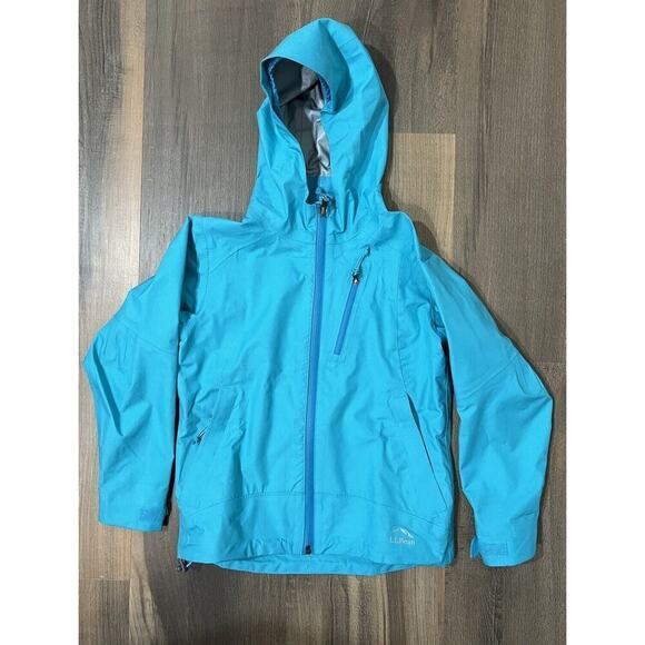 L.L. Bean Other - L.L. Bean Double Up Outerwear System Rain Jacket Girls Sz M 5-6 Teal *flaw Arm
